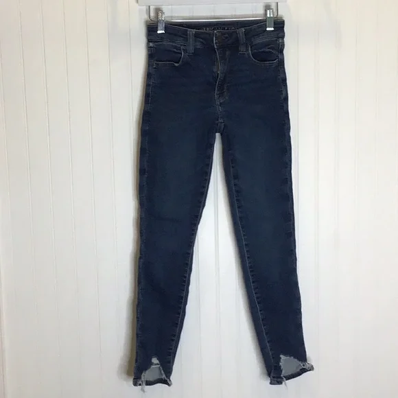 American Eagle | 🦅 Hi-Rise Jegging Distressed Size 2 Regular - Picture 3 of 15